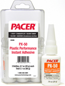 Pacer PX-50 plastic performance cyanoacrylate adhesive bottle