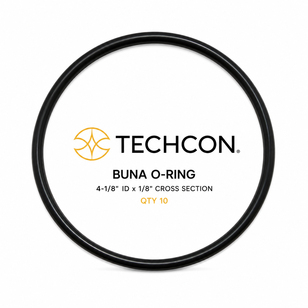 Techcon Buna O-Ring, 4-1/8 In ID x 1/8 In Cross Section, Qty 10