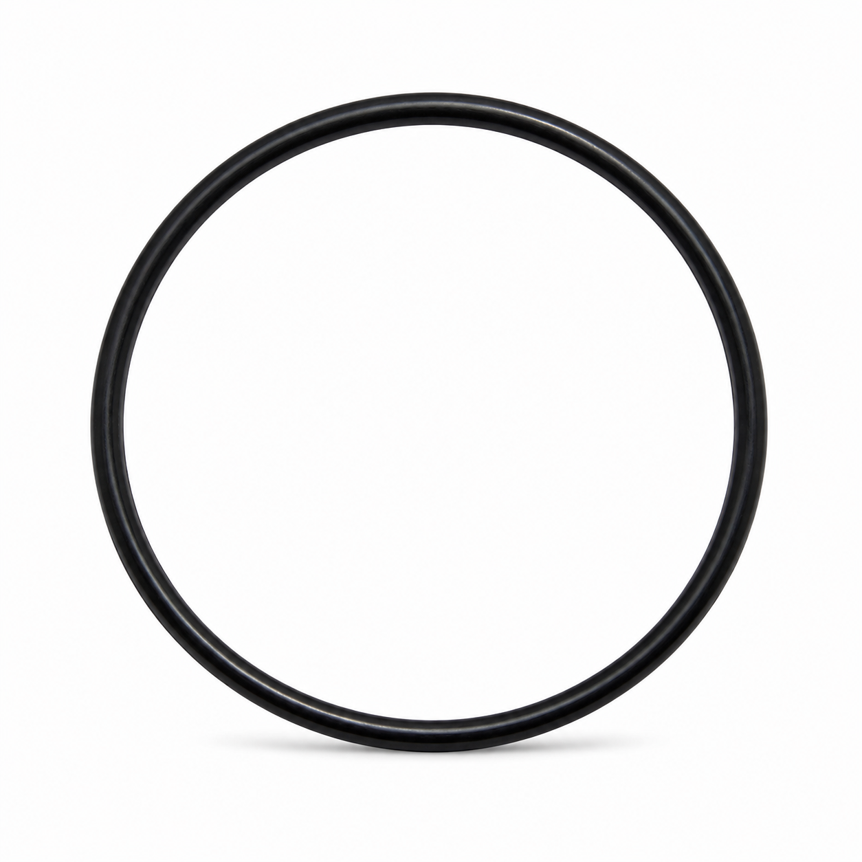 Single black Buna (NBR) O-ring with 4-1/8 in. inside diameter and 1/8 in. cross section, isolated on a white background.