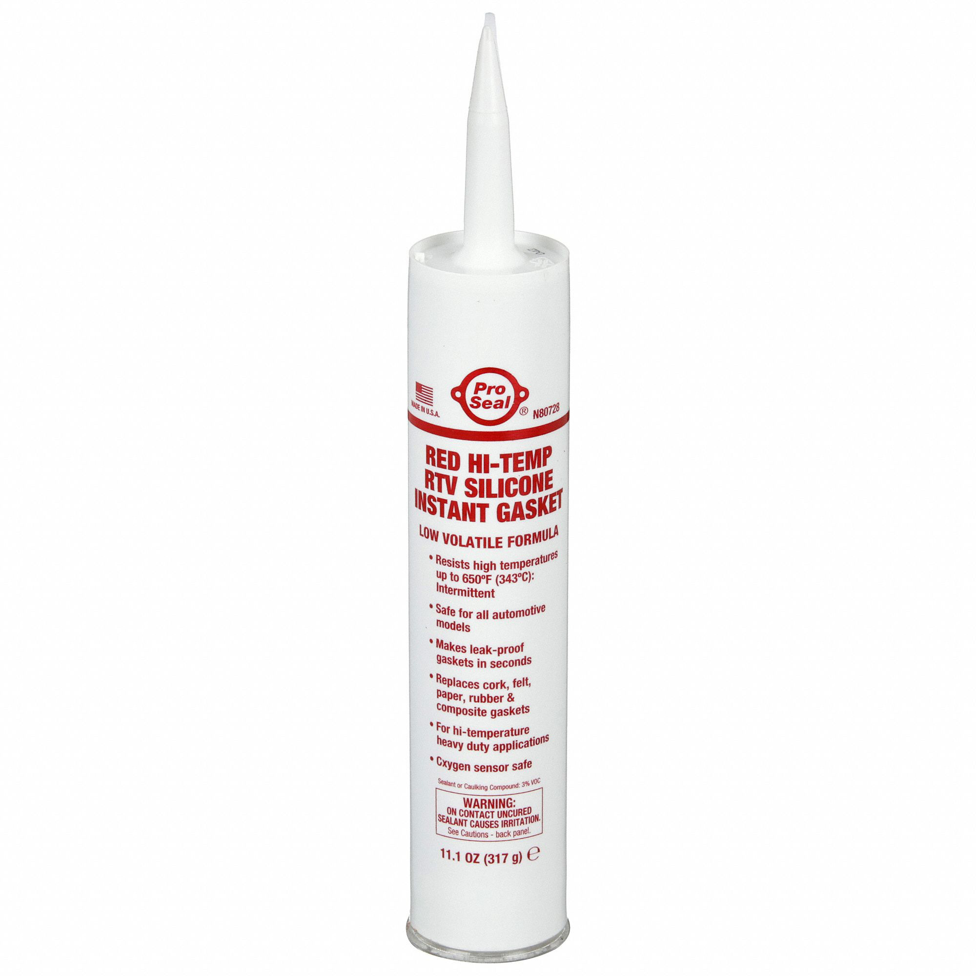 Pro Seal N80728 Red HI-TEMP RTV Silicone Instant Gasket, 11.1 oz