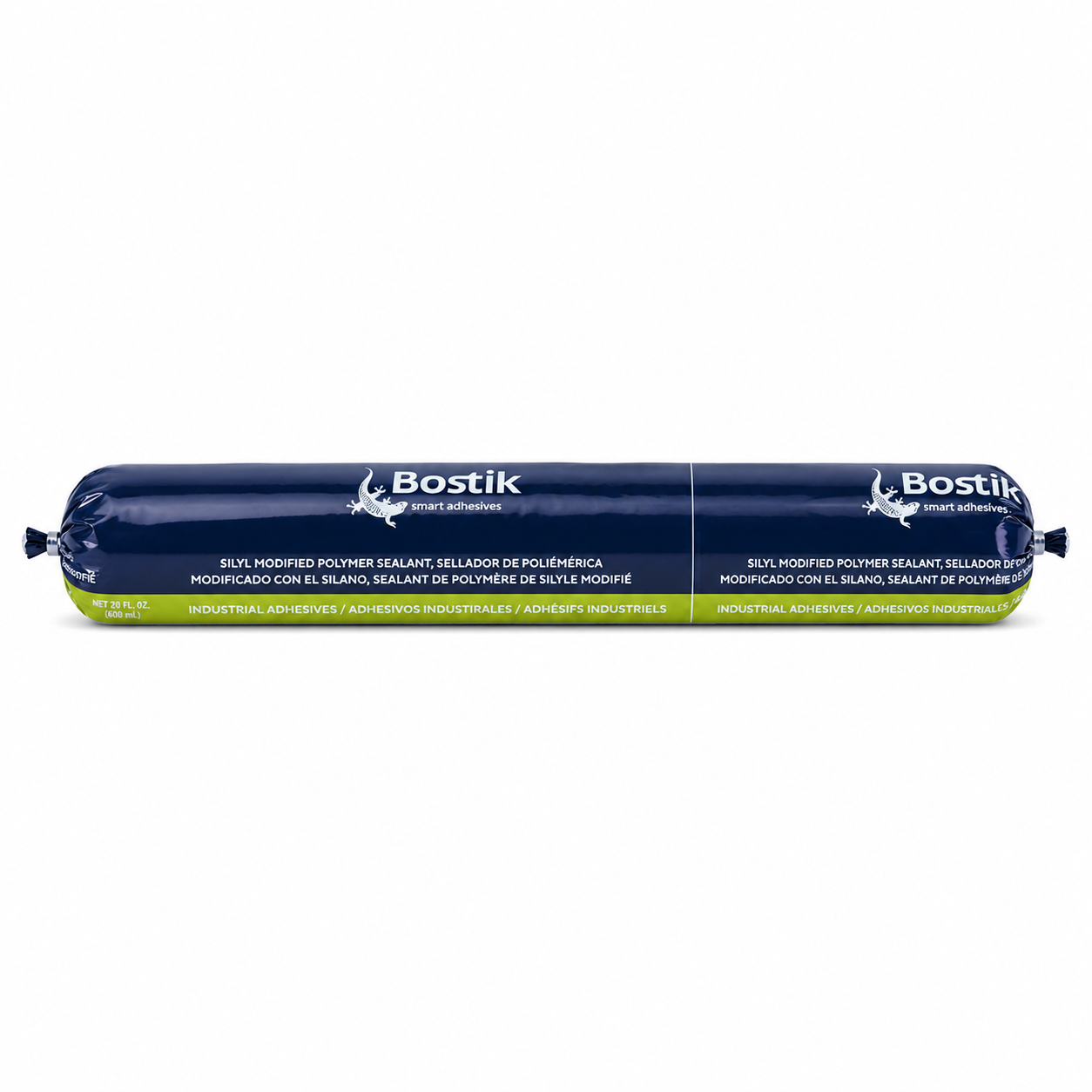 Bostik 70-03A White SMP Adhesive Sealant 20 oz sausage package shown horizontally on a white background.