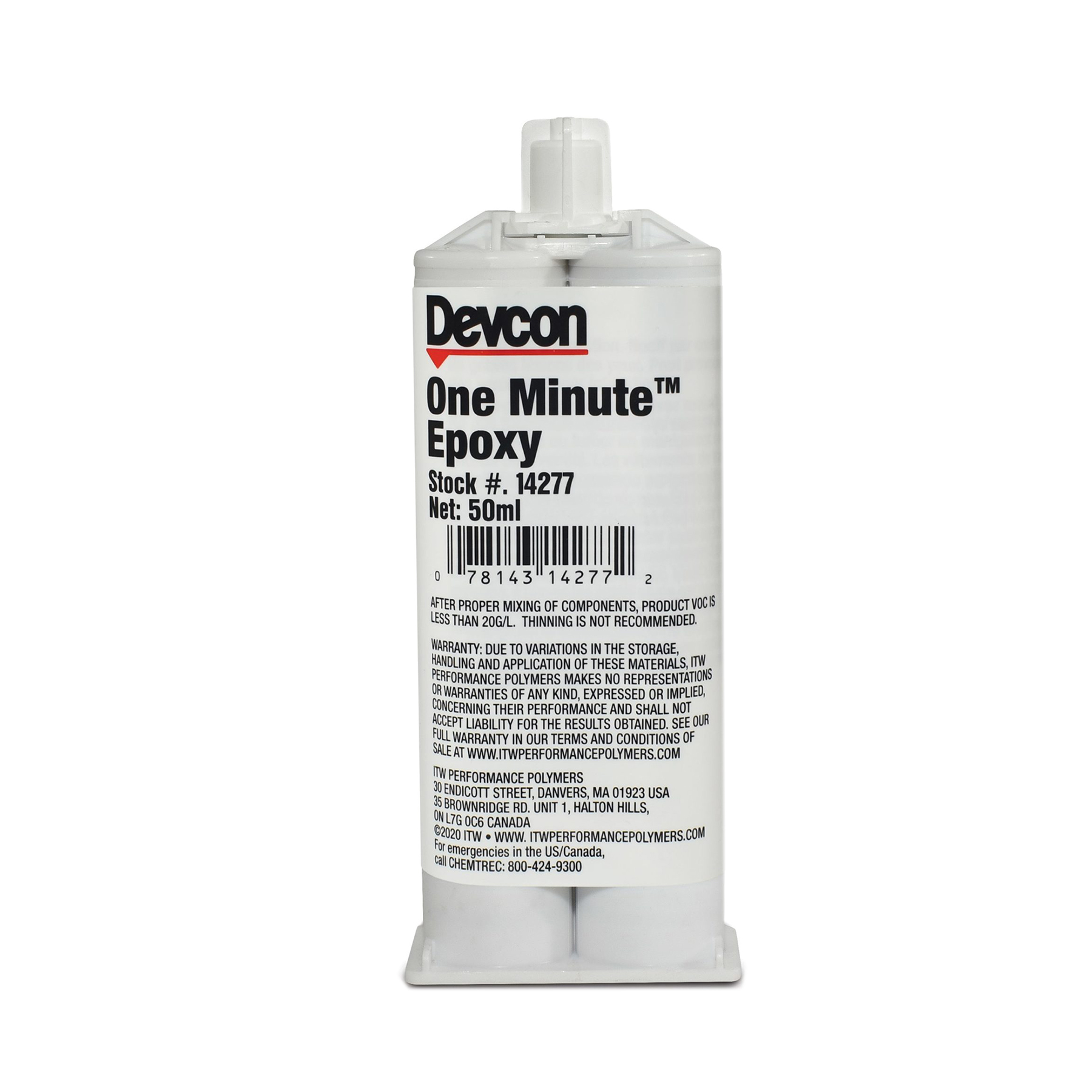 Devcon 1 Minute Epoxy Gel Amber, 1:1 Cartridge