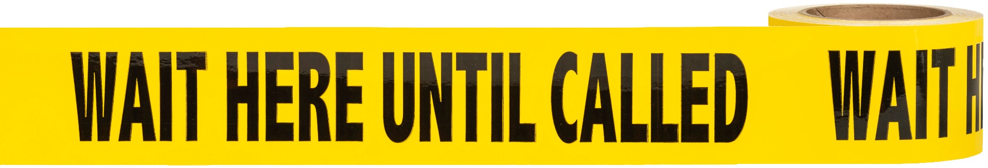 Social Distancing Vinyl Tape Wait Here Until Called 3" X 36 YD Roll Black/Yellow
