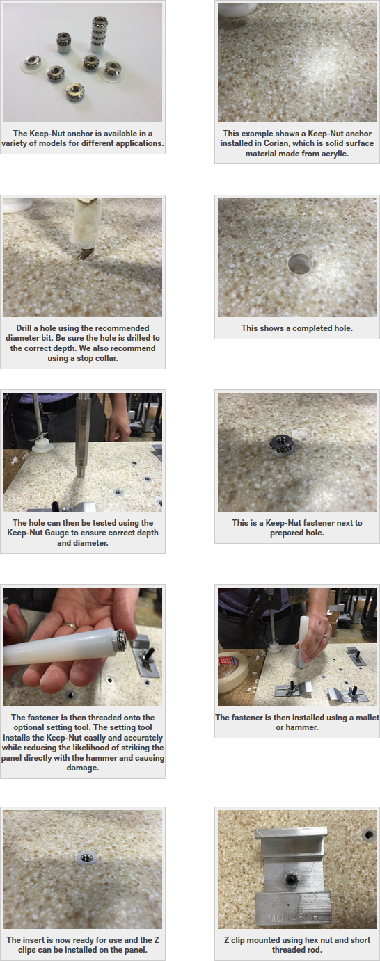 Installing Wall Panels Using KeepNut Self Anchoring Inserts Chemical