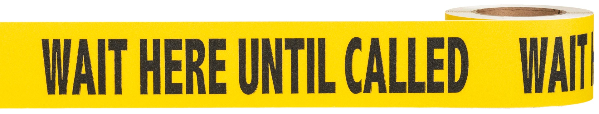 Social Distancing Anti-Skid Safety Tapes Wait Here Until Called 3" X 18 YD Roll Black/Yellow