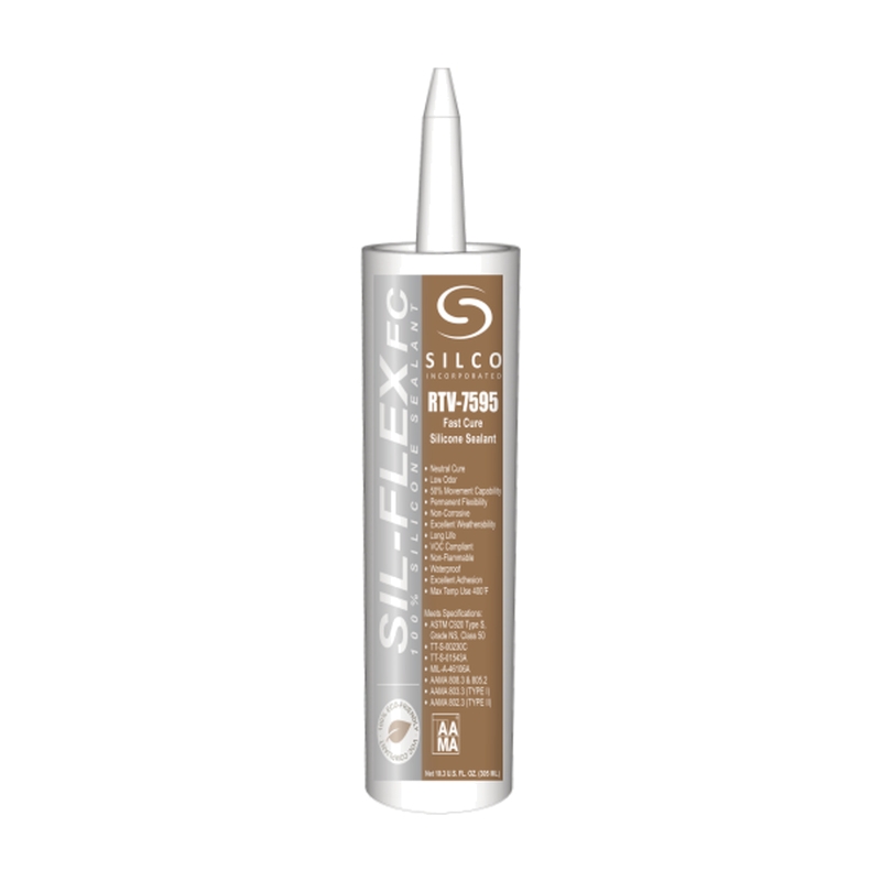 Silco RTV-7595 Fast Cure Silicone Sealant - White - 10.3 oz Tube
