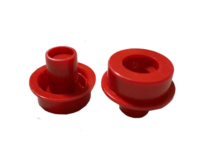 END CAP RED SNAP ON TRI SEAL ALL SIZES (QTY=1000)