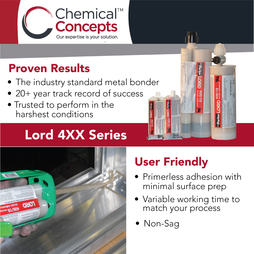 LORD 406/19GB (4:1) Acrylic Adhesive w/ Glass Beads