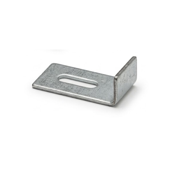 L-shape Heavy Duty stamped steel undermount sink clip with a slotted flat leg