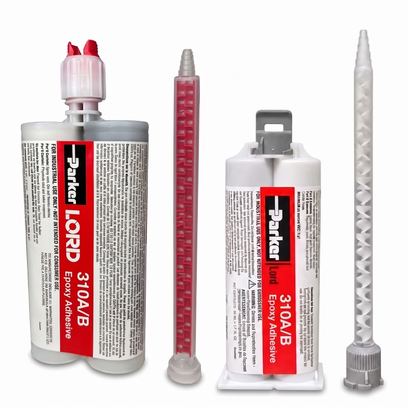 LORD 310 A/B epoxy adhesive 210 mL and 50 mL dual cartridges with static mixing nozzles