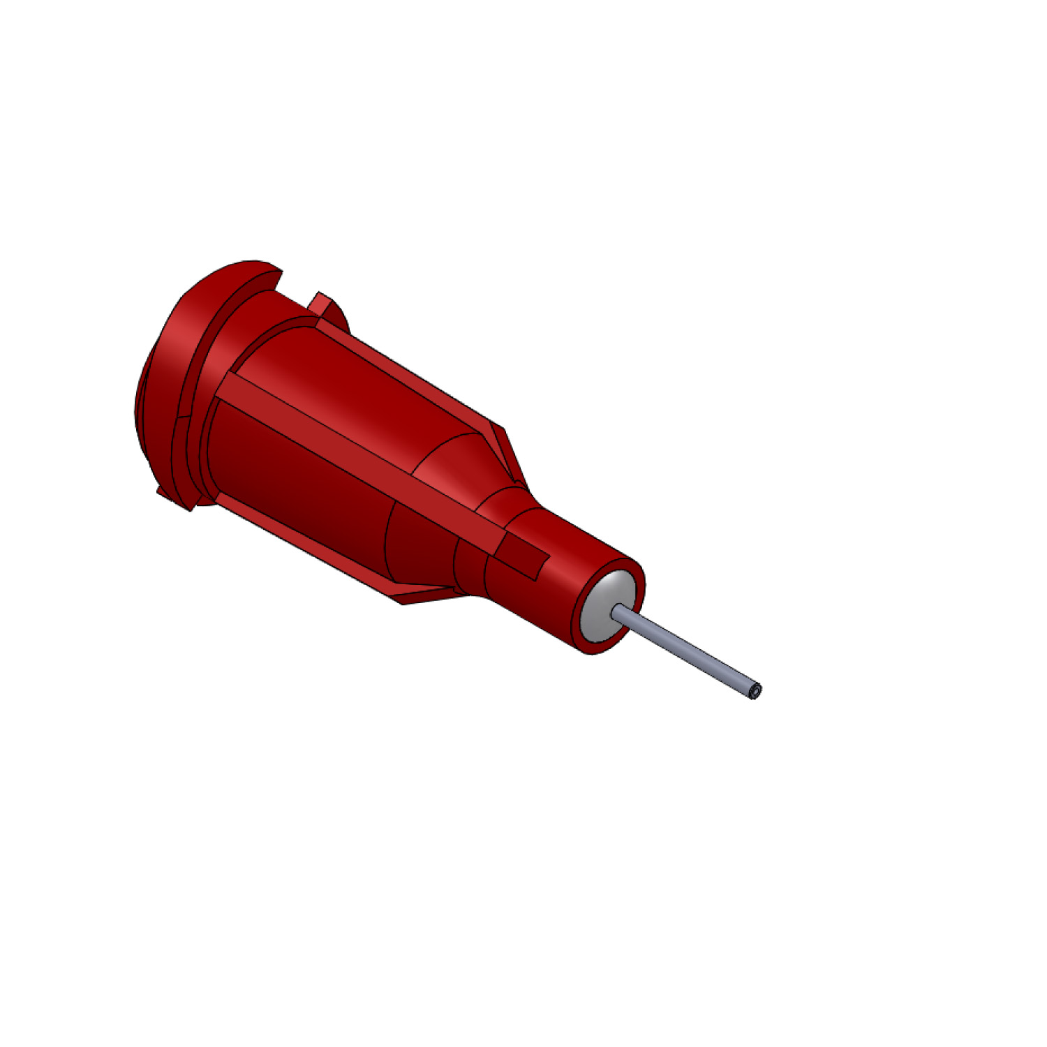Techcon TE7 Dispensing Needle, 25 GA x 1/4 in, Red, 50 Pack