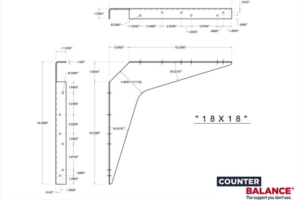 CounterBalance® Workstation Bracket-18x18-White-Import