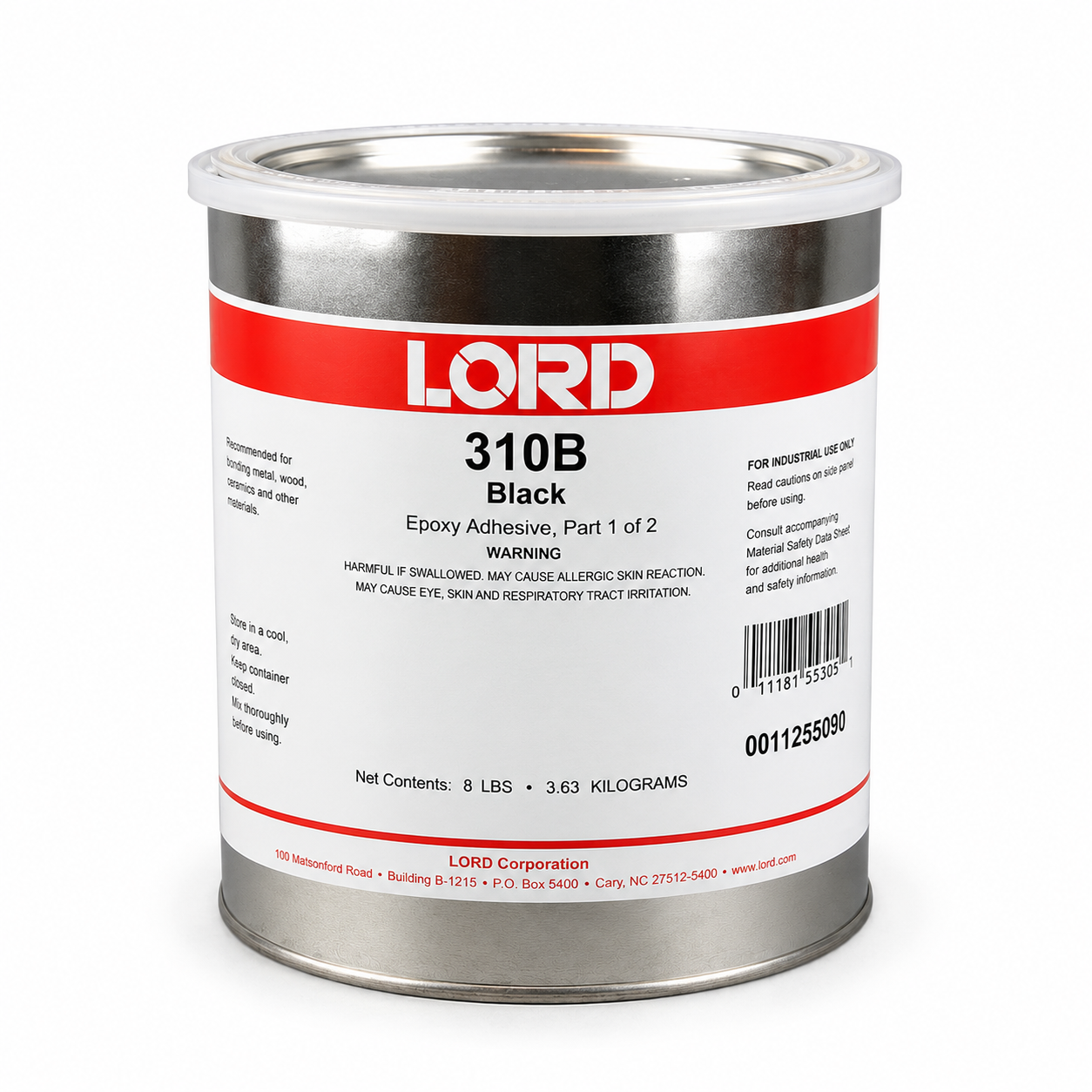 Lord 310B Black gallon can on a white background