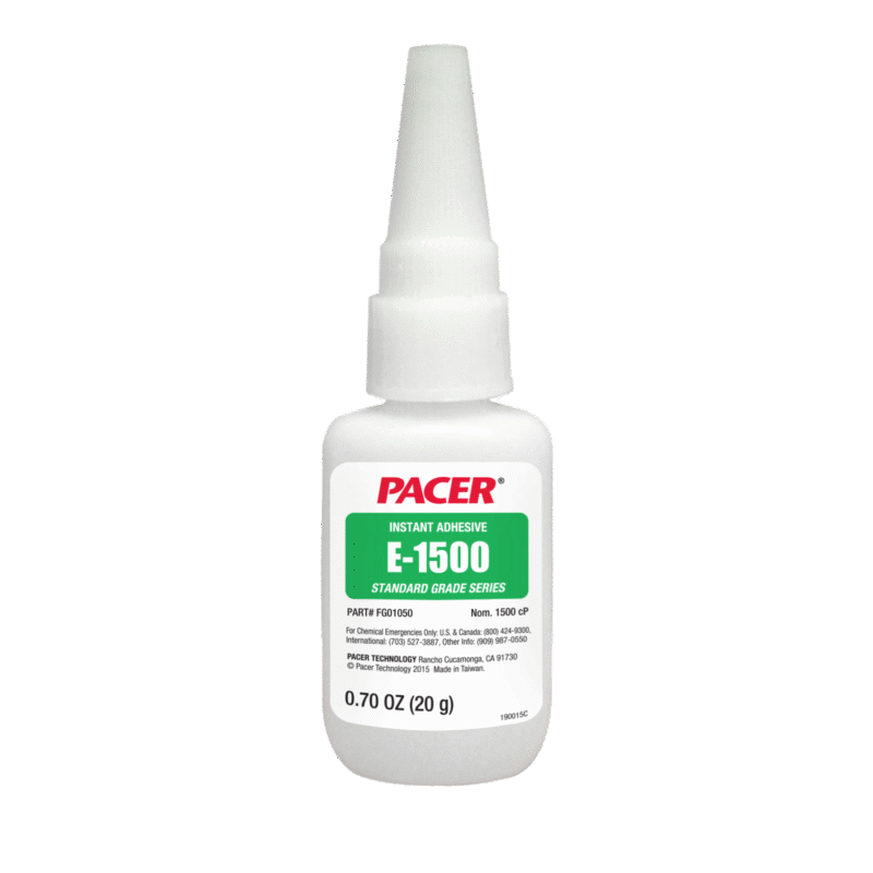 Pacer E-1500 high viscosity cyanoacrylate adhesive bottle