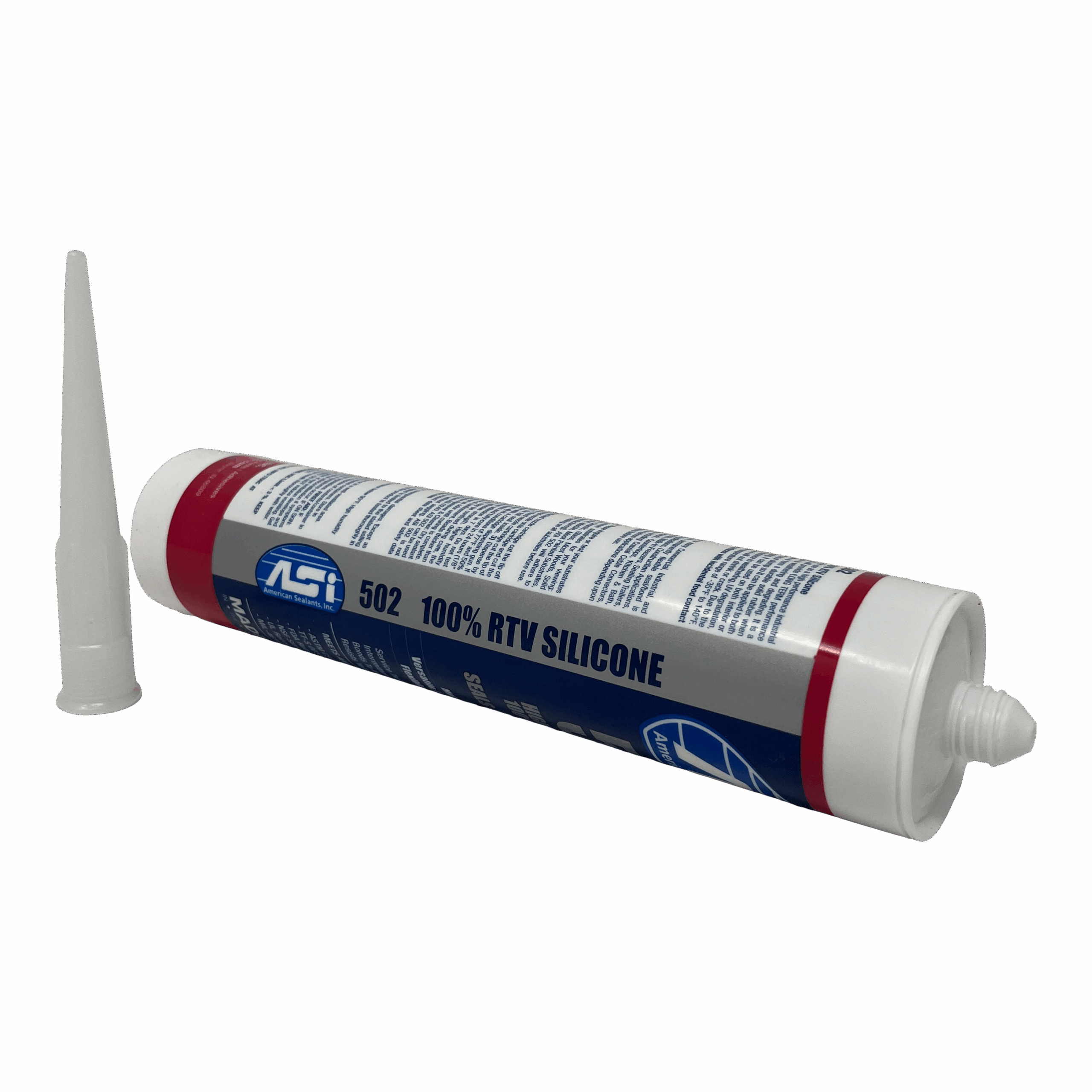 American Sealants ASI 502 100% RTV Silicone 10.2 oz. Caulk Cartridge - Translucent Colors