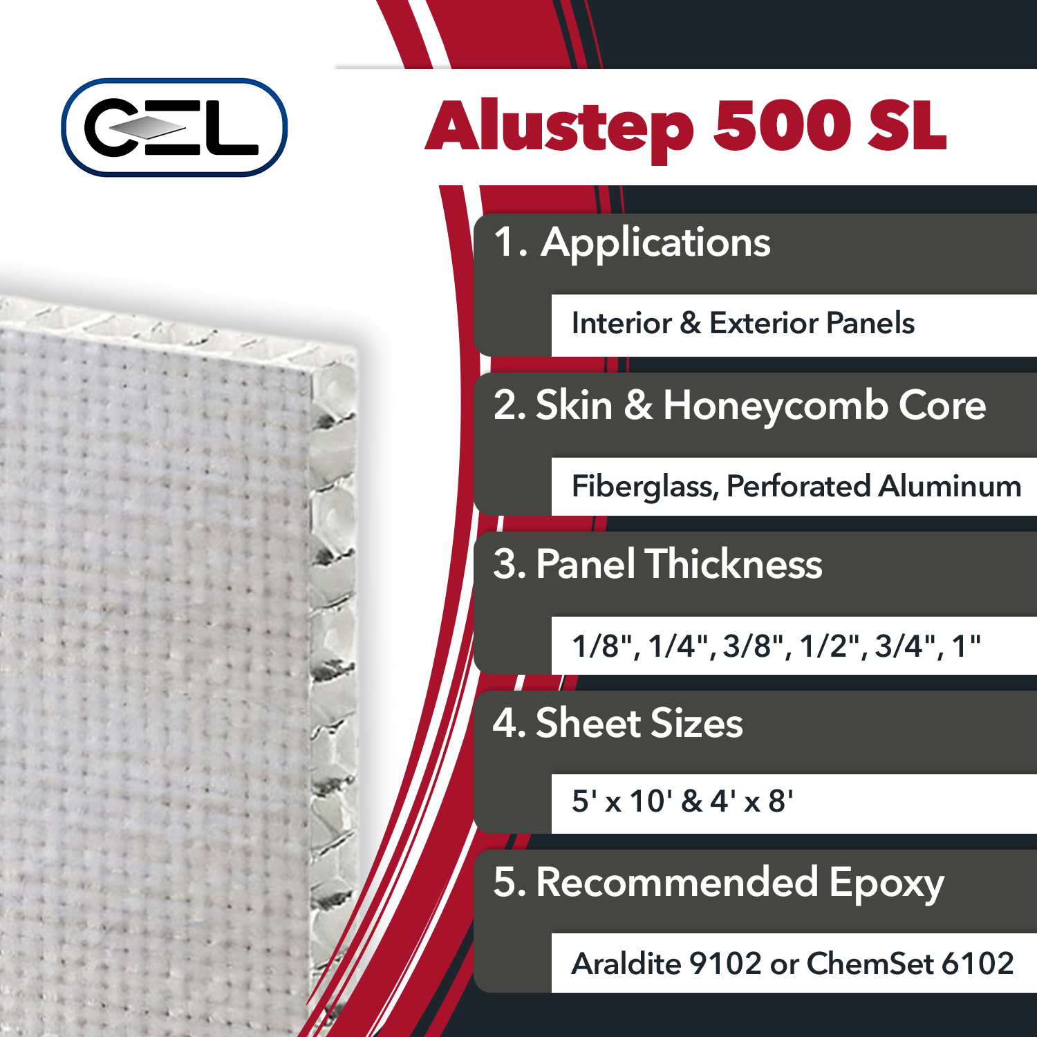 CEL Alustep® 500 SL Lightweight Honeycomb Sandwich Panels