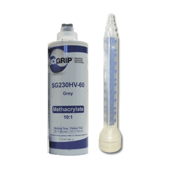 SCIGRIP SG230HV Non-Sag Toughened MMA 10:1 Methacrylate Adhesive - Gray - 60 Min Set - 490ml