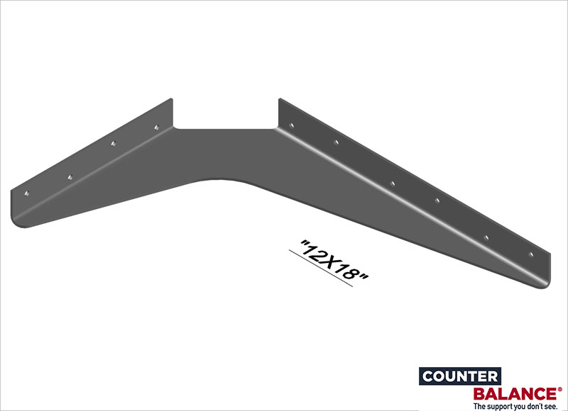 CounterBalance Workstation Bracket, 12 x 18 Inch, Gray