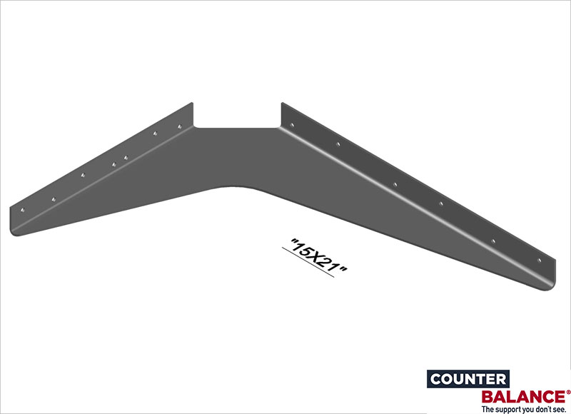 Stainless steel workstation bracket, 15 x 21 in size