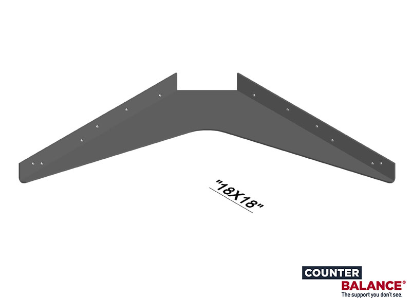 Almond finish workstation bracket, 18 x 18 in size