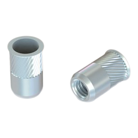 Deform-Nut Threaded Tubular Rivet Nuts With Low Profile Head and Knurled Body 5 mm shaft diameter