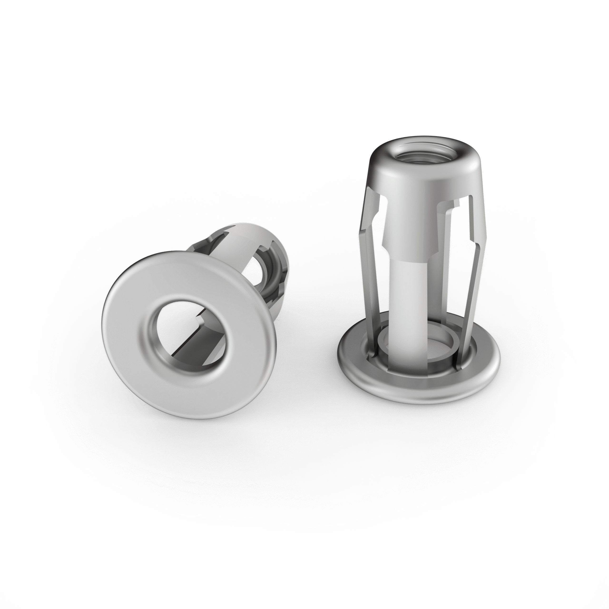 Jack-nut blind threaded insert installed in thin sheet metal