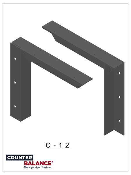 CounterBalance Concealed Bracket-White-2"-12 in
