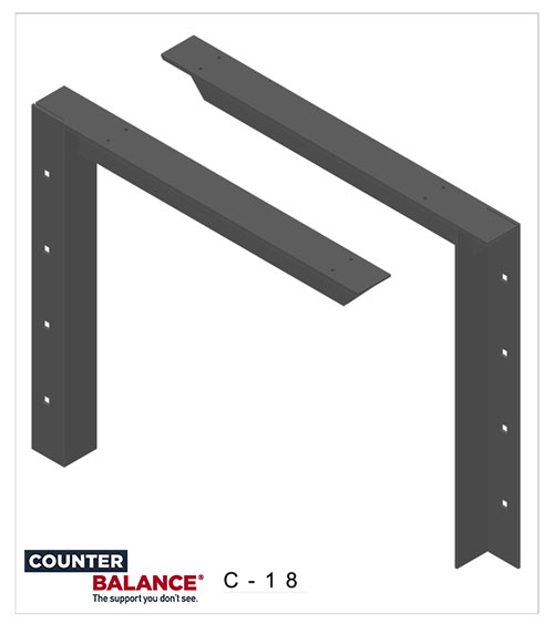 CounterBalance Concealed Bracket-Gray-2"-18 in