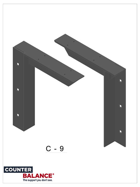 CounterBalance Concealed Bracket-White-2"-9 in