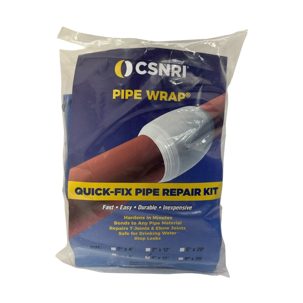 CSNRI Pipe Wrap Kit - fiberglass-reinforced repair tape for permanent pipe leak repair