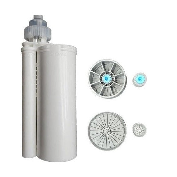 Medmix 250ml F-System Empty 10:1 Ratio PBT 2-Part Cartridges with Pistons & Sealing Caps (AF 200-10-20-05)
