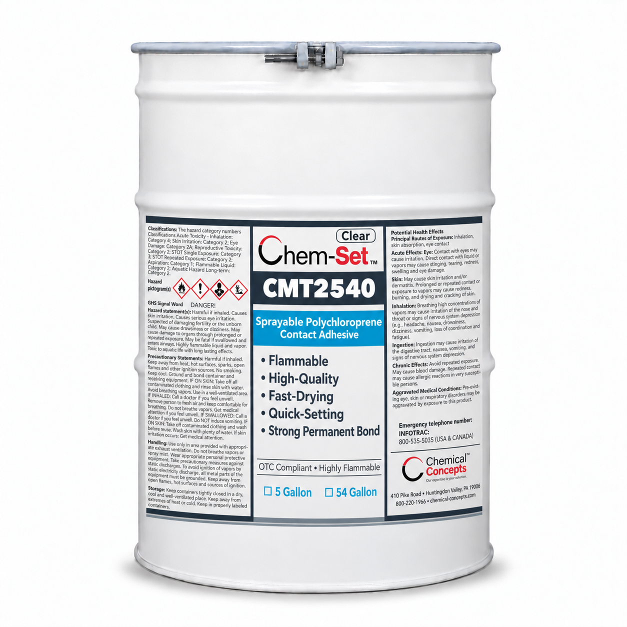 Chem-Set CMT2540 OTC Compliant Polychloroprene Spray Grade Contact Adhesive