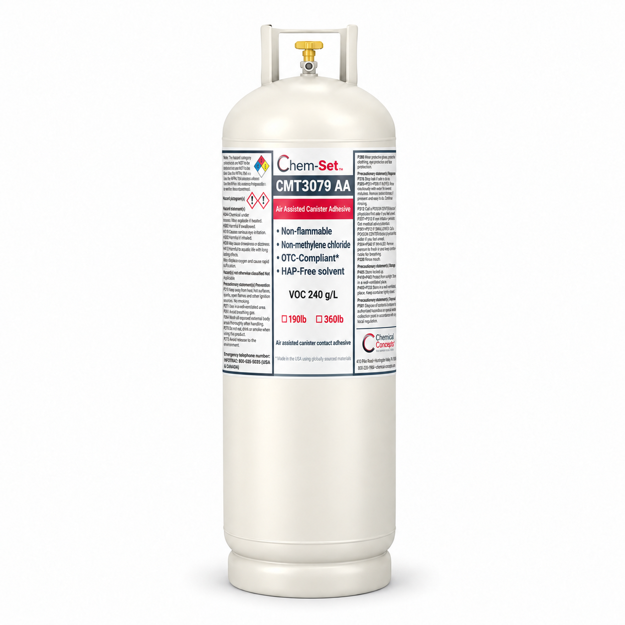 Chem-Set CMT3079AA Non-Flammable Air-Assisted Canister Contact Adhesive