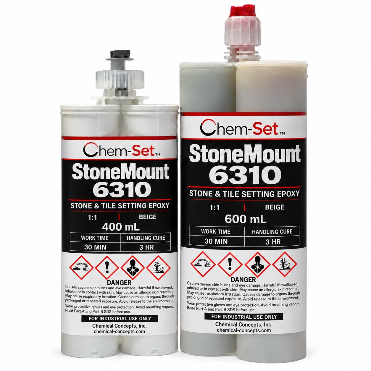 Chem-Set StoneMount 6310 epoxy, 400 mL and 600 mL dual cartridges